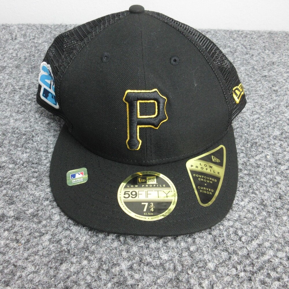 Pittsburgh Pirates Hat Cap Fitted Mens 7 3/4 Black MLB Baseball New Era 59FIFTY